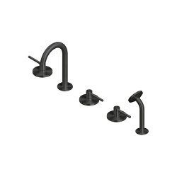 FFQT | 3 hole mixer with spout and mixer with shower kit | Bath taps | Quadrodesign