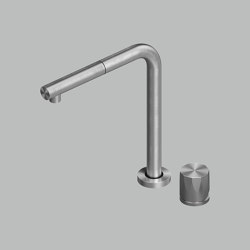 Kitchen Inox | Kitchen sink mixer with remote mixer and swivelling, extractable and under-window spout. Available in the non-collapsible version | Kitchen taps | Quadrodesign