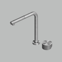 Kitchen Inox | Kitchen sink mixer with remote mixer and swivelling, extractable and under-window spout. Available in the non-collapsible version | Rubinetterie cucina | Quadrodesign