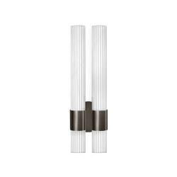 Sbarlusc | Double Wall Lamp Gun Metal Black Brass Transparent Glass | Wall lights | LUCE TU