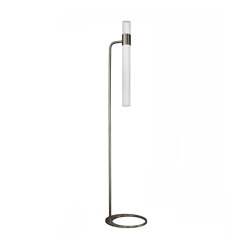 Sbarlusc | Floor Lamp Gun Metal Black Brass Transparent Glass | Lámparas de pie | LUCE TU