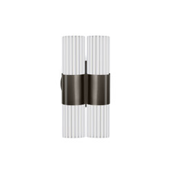 Sbarlusc | Mini Double Wall Lamp Gun Metal Black Brass Transparent Glass | Lámparas de pared | LUCE TU