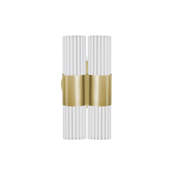 Sbarlusc | Mini  Double Wall Lamp Gold Brass Transparent Glass | Wall lights | LUCE TU