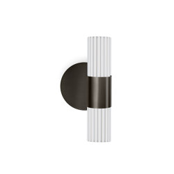 Sbarlusc | Mini Wall Lamp Gun Metal Black  Brass Transparent Glass | Wall lights | LUCE TU