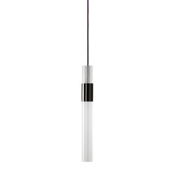 Sbarlusc | Suspension Lamp Gun Metal Black Brass Transparent Glass | Suspended lights | LUCE TU