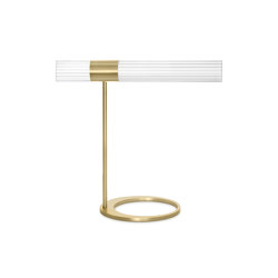 Sbarlusc | Tischlampe Gold Messing Transparentes Glas | Tischleuchten | LUCE TU