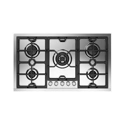 Panoramagic | 90 cm stainless steel flush gas hob 5 burners - Dual | Hobs | ILVE