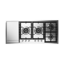 Professional Plus | 120 cm stainless steel flush mounted gas hob 6 burners - Dual | Placas de cocina | ILVE