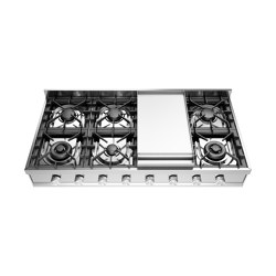 Professional Plus | Gas hob, 120 cm with 8 burners with fry top | Piani cottura | ILVE
