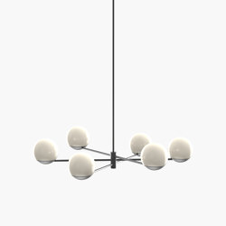 Ball & Hoop | S 19—01 - Black Anodised - Opal | Suspended lights | Empty State