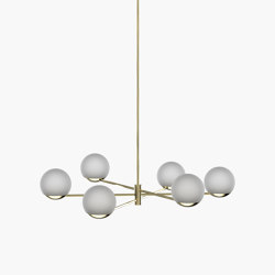 Ball & Hoop | S 19—01 - Polished Brass - Frosted | Lámparas de suspensión | Empty State
