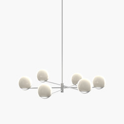 Ball & Hoop | S 19—01 - Silver Anodised - Opal | Lampade sospensione | Empty State