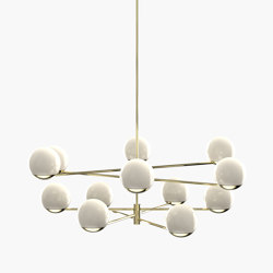 Ball & Hoop | S 19—04 - Polished Brass - Opal | Suspended lights | Empty State