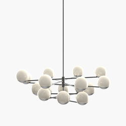 Ball & Hoop | S 19—07 - Black Anodised - Opal | Suspended lights | Empty State