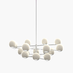Ball & Hoop | S 19—07 - Silver Anodised - Opal | Suspended lights | Empty State