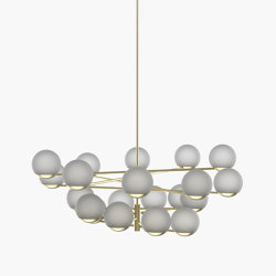 Ball & Hoop | S 19—09 - Brushed Brass - Frosted | Suspended lights | Empty State