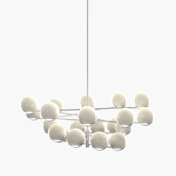 Ball & Hoop | S 19—09 - Silver Anodised - Opal | Suspended lights | Empty State