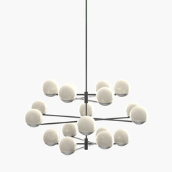 Ball & Hoop | S 19—10 - Black Anodised - Opal | Suspended lights | Empty State