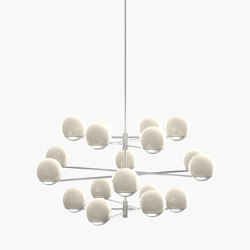 Ball & Hoop | S 19—10 - Silver Anodised - Opal | Lampade sospensione | Empty State