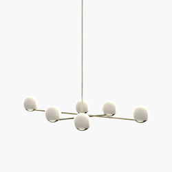 Ball & Hoop | S 19—13 - Polished Brass - Opal | Lampade sospensione | Empty State