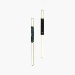 Light Pipe | S 58—05 - Polished Brass - Green / Black | Suspended lights | Empty State
