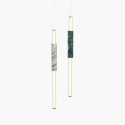 Light Pipe | S 58—05 - Brushed Brass - White / Green | Lampade sospensione | Empty State