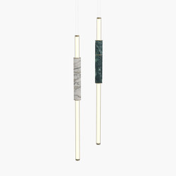 Light Pipe | S 58—06 - Burnished Brass - White / Green | Lampade sospensione | Empty State