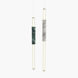 Light Pipe | S 58—07 - Polished Brass - White / Green | Pendelleuchten | Empty State