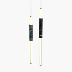 Light Pipe | S 58—07 - Polished Brass - Green / Black | Suspended lights | Empty State