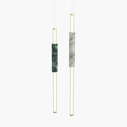 Light Pipe | S 58—07 - Brushed Brass - White / Green | Lampade sospensione | Empty State