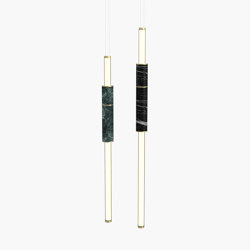 Light Pipe | S 58—07 - Brushed Brass - Green / Black | Pendelleuchten | Empty State