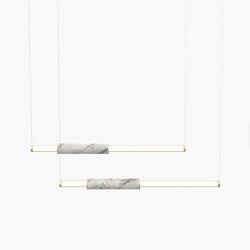 Light Pipe | S 58—08 - Brushed Brass - White | Lampade sospensione | Empty State