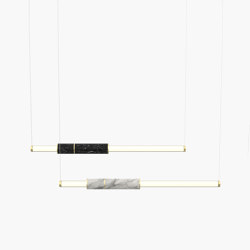 Light Pipe | S 58—08 - Brushed Brass - White / Black | Lampade sospensione | Empty State