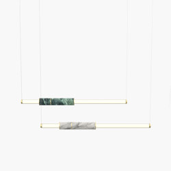 Light Pipe | S 58—08 - Brushed Brass - White / Green | Suspended lights | Empty State