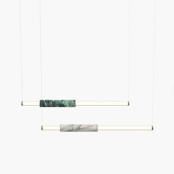 Light Pipe | S 58—08 - Burnished Brass - White / Green | Suspended lights | Empty State