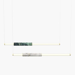 Light Pipe | S 58—09 - Polished Brass - White / Green | Pendelleuchten | Empty State