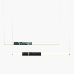 Light Pipe | S 58—09 - Polished Brass - Green / Black | Pendelleuchten | Empty State