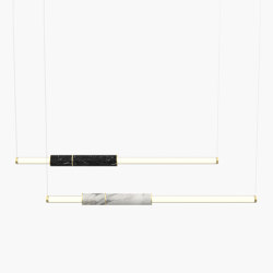 Light Pipe | S 58—09 - Brushed Brass - White / Black | Pendelleuchten | Empty State