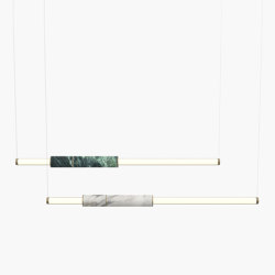 Light Pipe | S 58—09 - Burnished Brass - White / Green | Lampade sospensione | Empty State