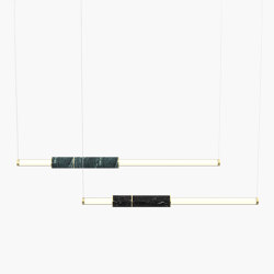 Light Pipe | S 58—10 - Polished Brass - Green / Black | Lampade sospensione | Empty State