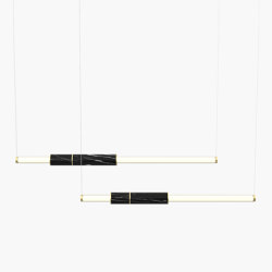 Light Pipe | S 58—10 - Brushed Brass - Black | Suspensions | Empty State