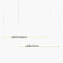 Light Pipe | S 58—10 - Brushed Brass - White | Suspended lights | Empty State