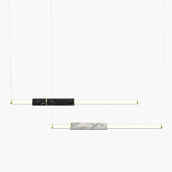 Light Pipe | S 58—10 - Brushed Brass - White / Black | Lampade sospensione | Empty State