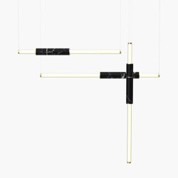 Light Pipe | S 58—11 - Polished Brass - Black | Lampade sospensione | Empty State