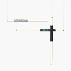 Light Pipe | S 58—11 - Polished Brass - Black / White / Green | Suspended lights | Empty State
