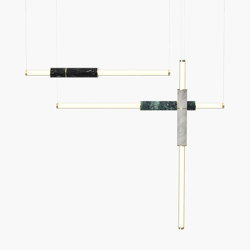 Light Pipe | S 58—11 - Polished Brass - Black / White / Green | Suspended lights | Empty State