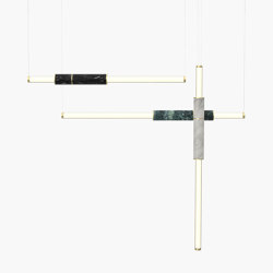 Light Pipe | S 58—11 - Brushed Brass - Black / White / Green | Lampade sospensione | Empty State
