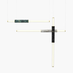Light Pipe | S 58—11 - Brushed Brass - Black / White / Green | Pendelleuchten | Empty State