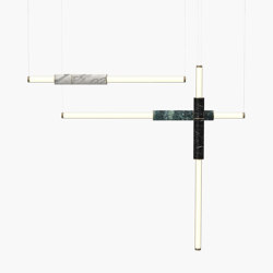 Light Pipe | S 58—11 - Burnished Brass - Black / White / Green | Suspended lights | Empty State