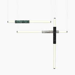Light Pipe | S 58—11 - Black Anodised - Black / White / Green | Suspended lights | Empty State